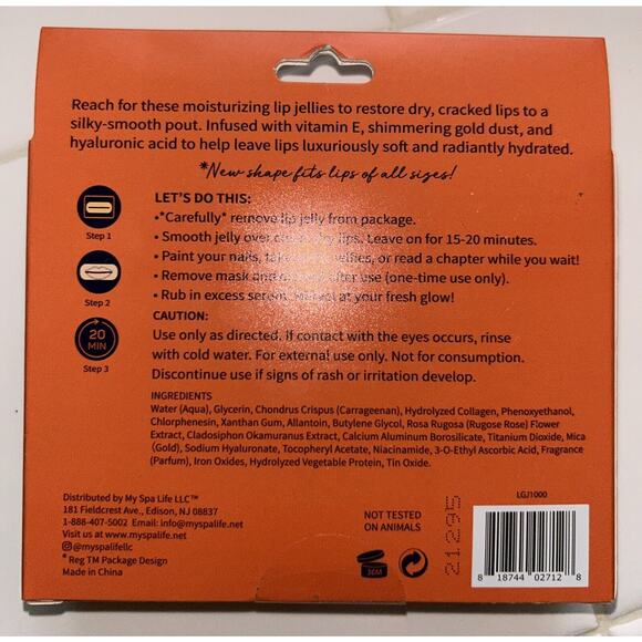 Spa life 8 Lip‎ Jellies 24k Kiss Infused With Gold Dust & Hyaluronic Acid - Picture 2 of 2